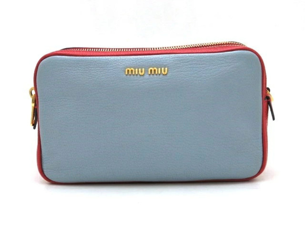 Miu Miu bag shoulder calfskin red blue